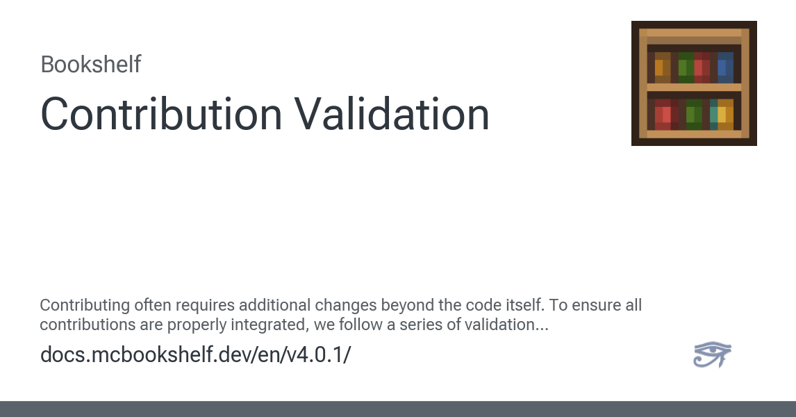Contribution Validation - Bookshelf